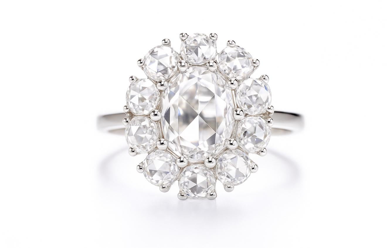 Diamond Ring 18k White Gold  1.38 ct