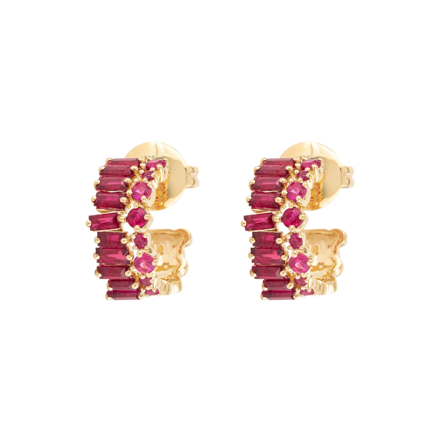 Earring Ruby Yellow Gold 18k 2.38 ct