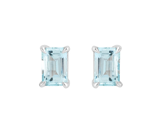Earrings Aquamarine 18k White Gold 1.21 ct