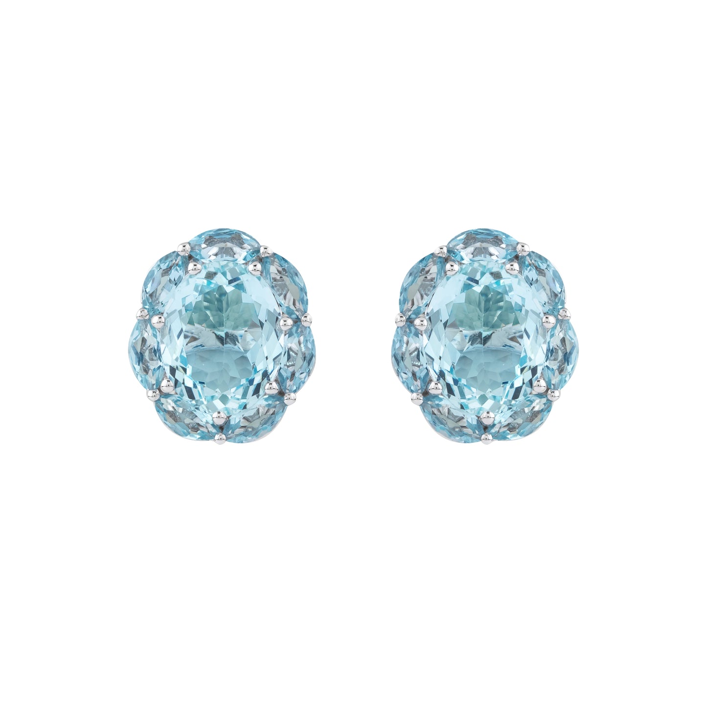 Earrings Aquamarine 18k White Gold 6.78 ct