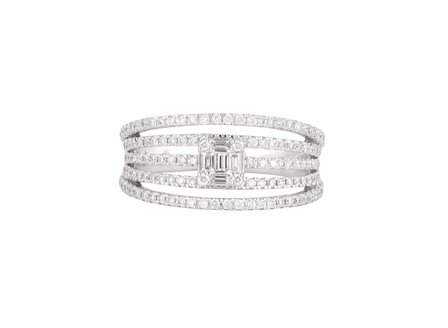 Ring Diamond 18k White Gold 0.74 ct
