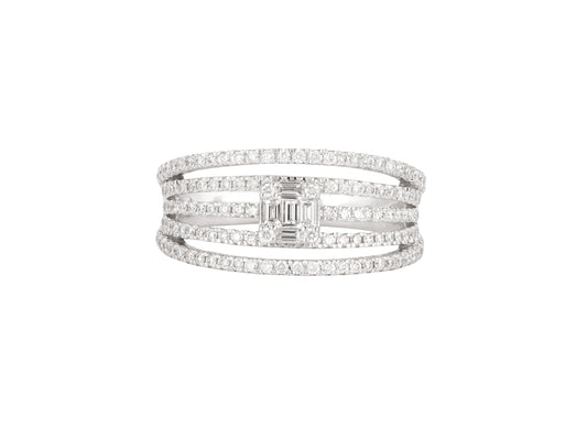 Ring Diamond 18k White Gold 0.74 ct