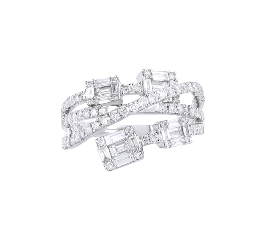 Ring Diamond 18k White Gold 1.10 ct