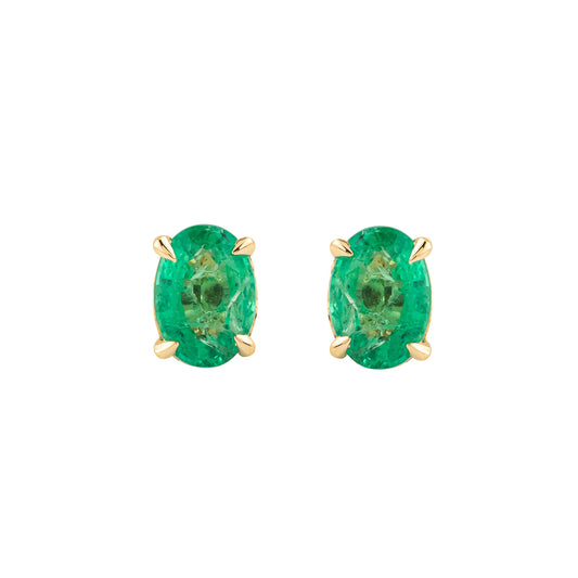 Earrings Emerald 18k Yellow Gold 18k 1.35 ct