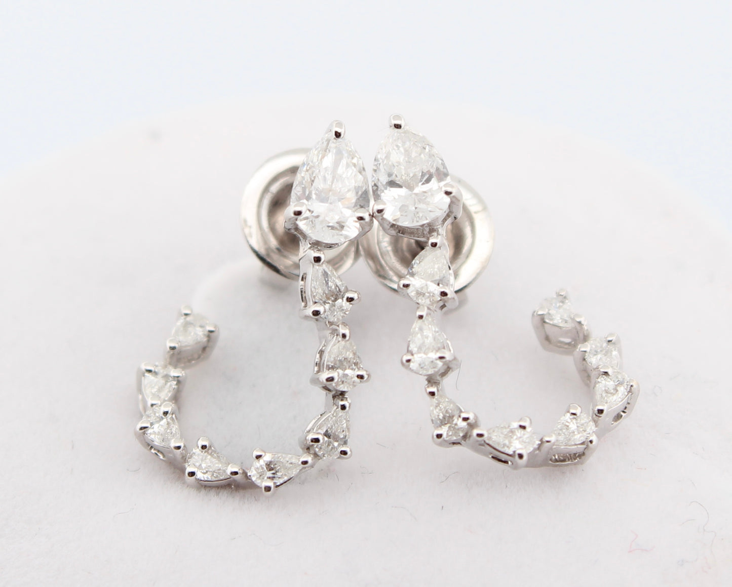 Snake Diamond Earrings 18k White Gold