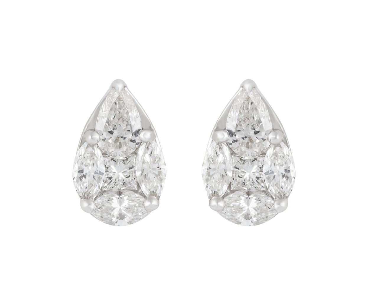 Diamond Earrings Gota 18k White Gold 0.94 ct