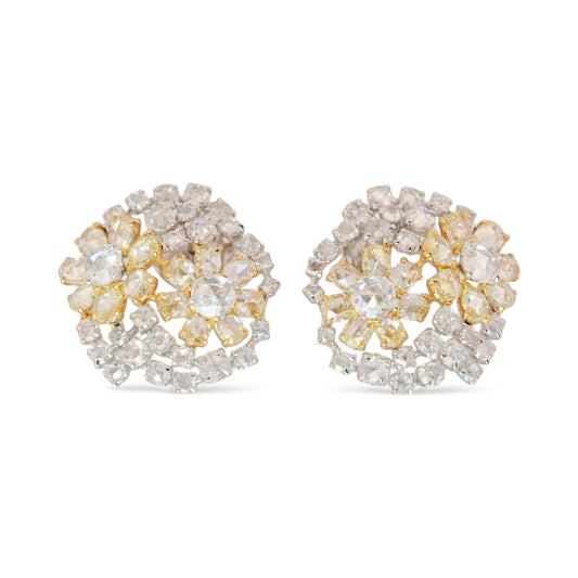 Earrings Yellow Diamonds 18k White Gold 4.53 ct