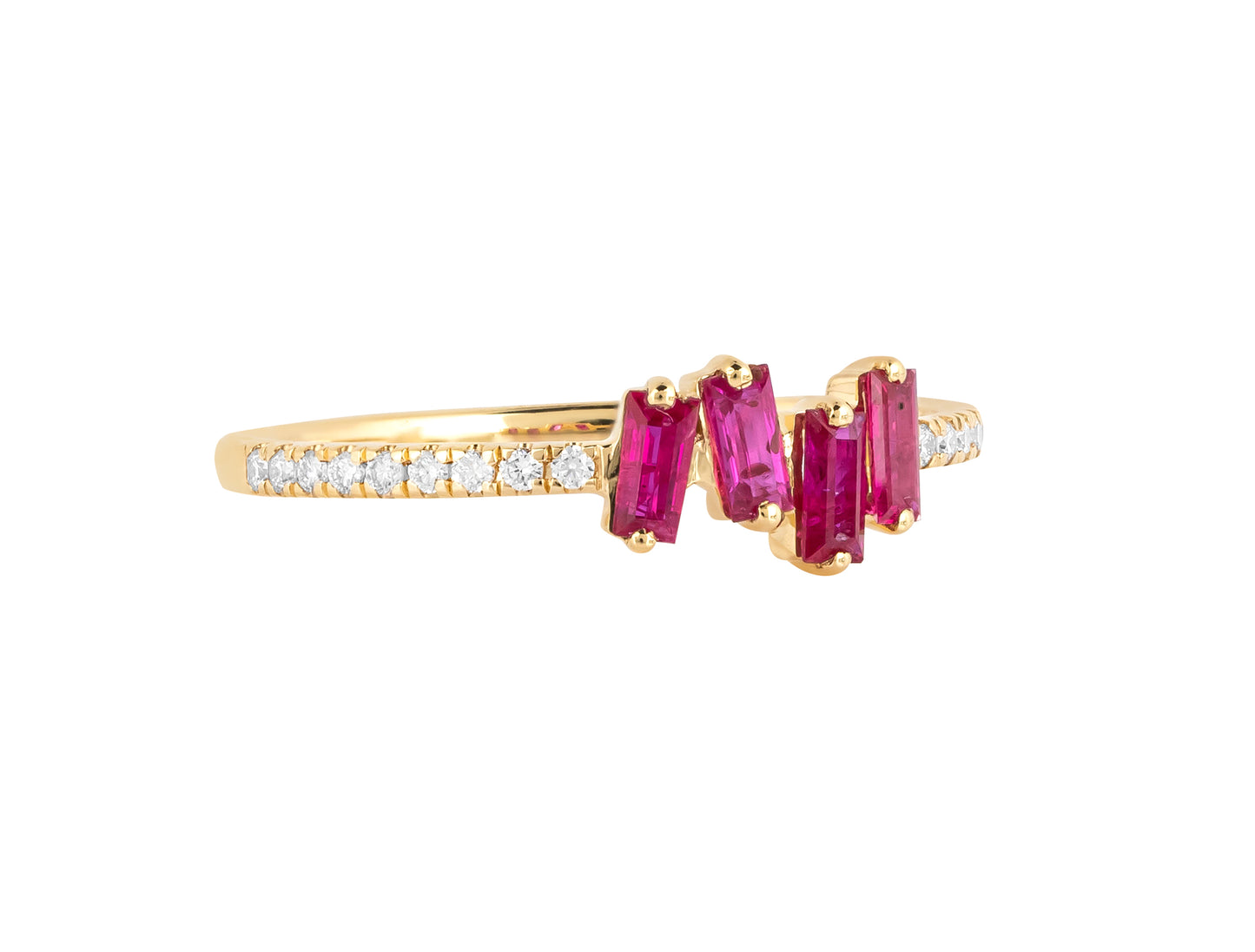 Ring Ruby and Diamond 18k Yellow 0.47 ct