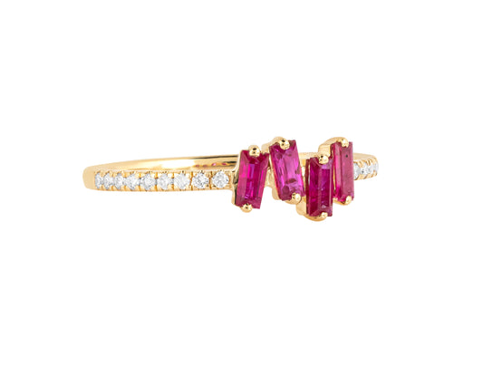 Ring Ruby and Diamond 18k Yellow 0.47 ct