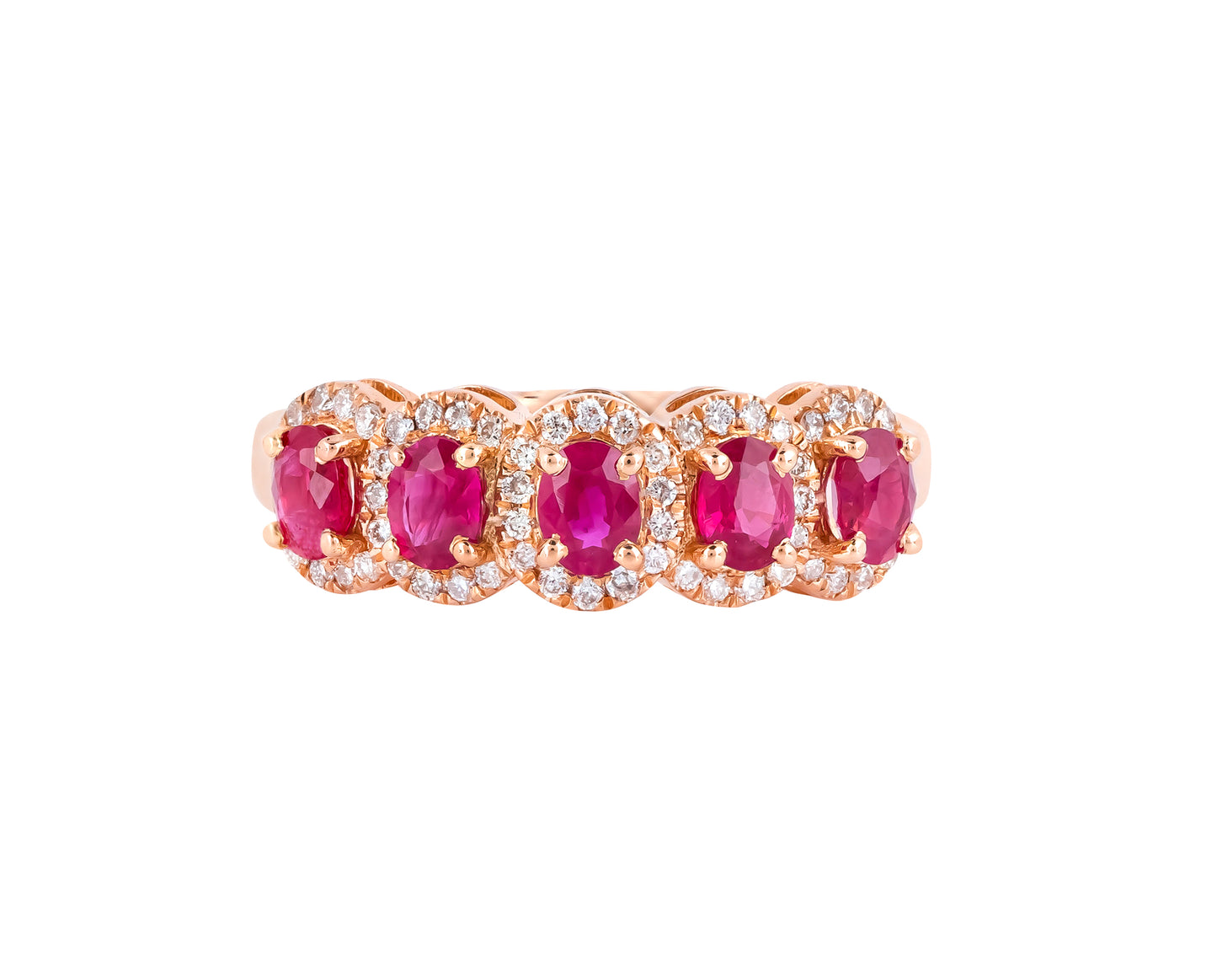 Ruby Ring and Diamonds 18k Yellow Gold 1.15 ct