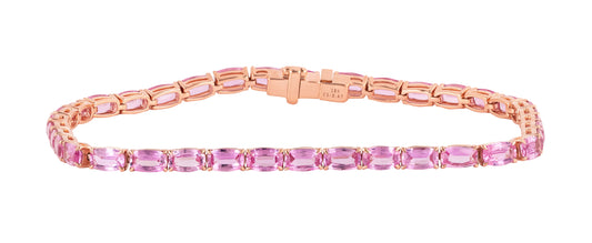 Bracelet Pink Sapphire 18k Yellow Gold 9.4 cts