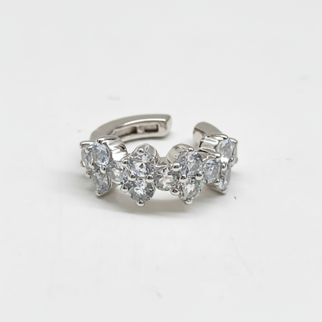 Ear Cuff Aquamarine 18k White Gold 0.75 ct