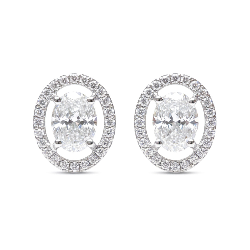 Earrings Diamond  18K White Gold 0.86 ct