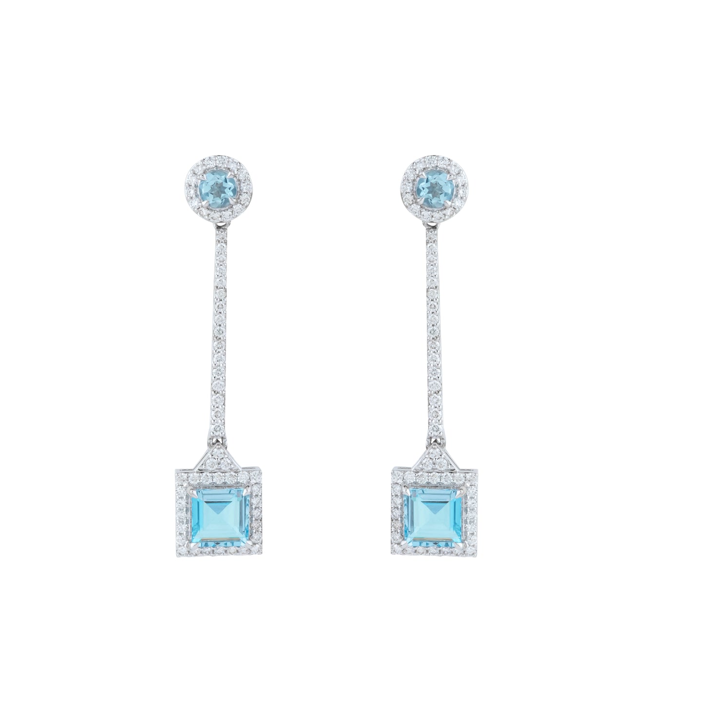 Aquamarine Diamond Earings