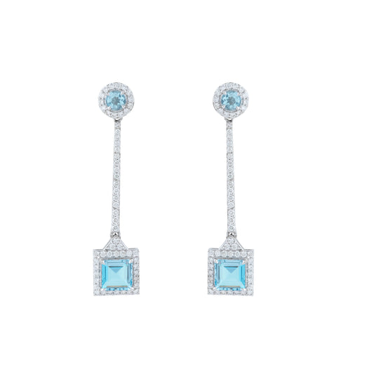 Aquamarine Diamond Earings