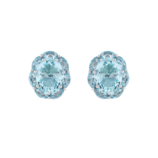Earrings Aquamarine 18k White Gold 6.78 ct