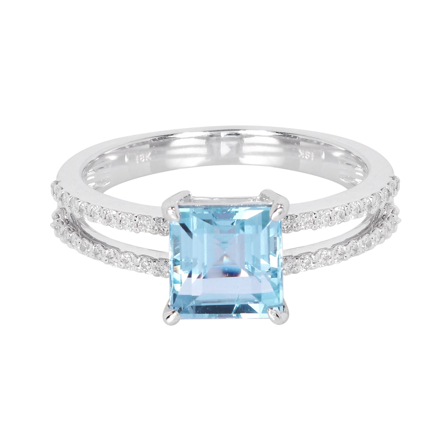 Aquamarine Diamond Ring
