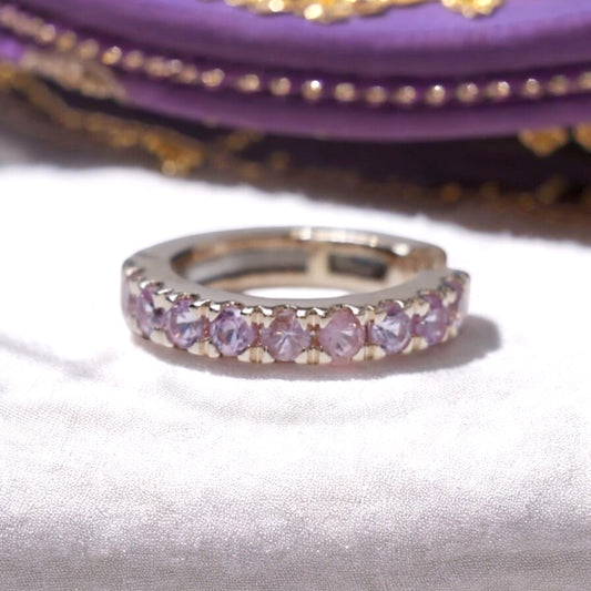 Ear Cuff Pink Sapphire 18k Yellow Gold  1.27 ct