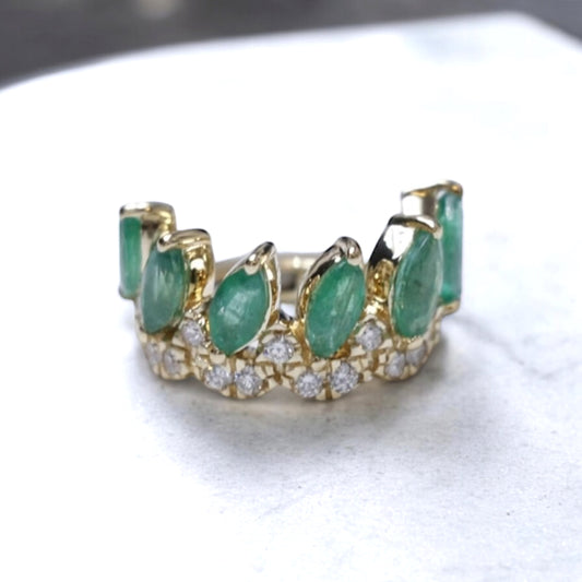 Ear Cuff Emerald Marquise