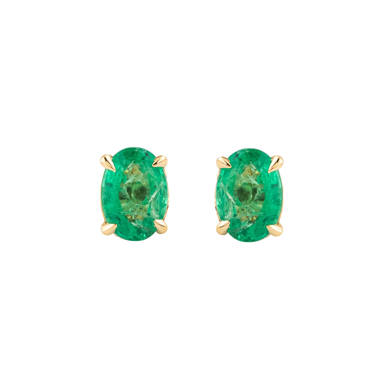 Earrings Emerald 18k Yellow Gold 18k 1.35 ct