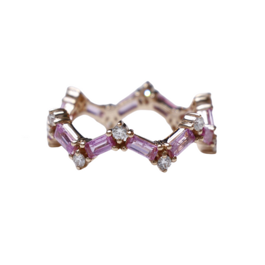 Diamond Pink Sapphire Ring