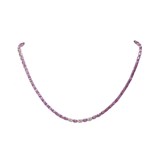 Diamond Pink Sapphire Necklace