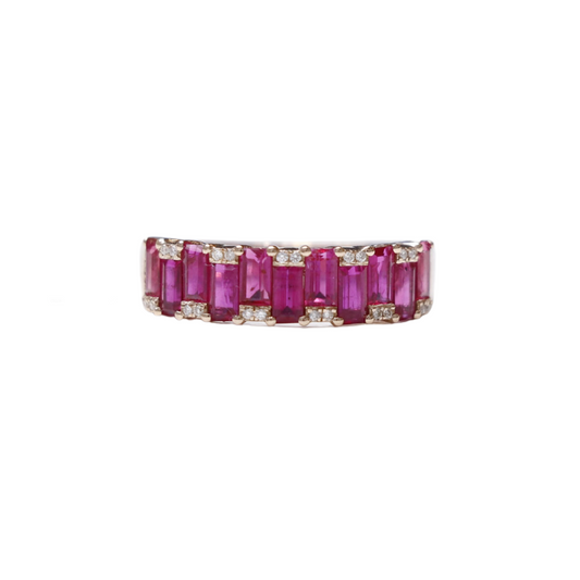 Pink Sapphire Diamond Ring