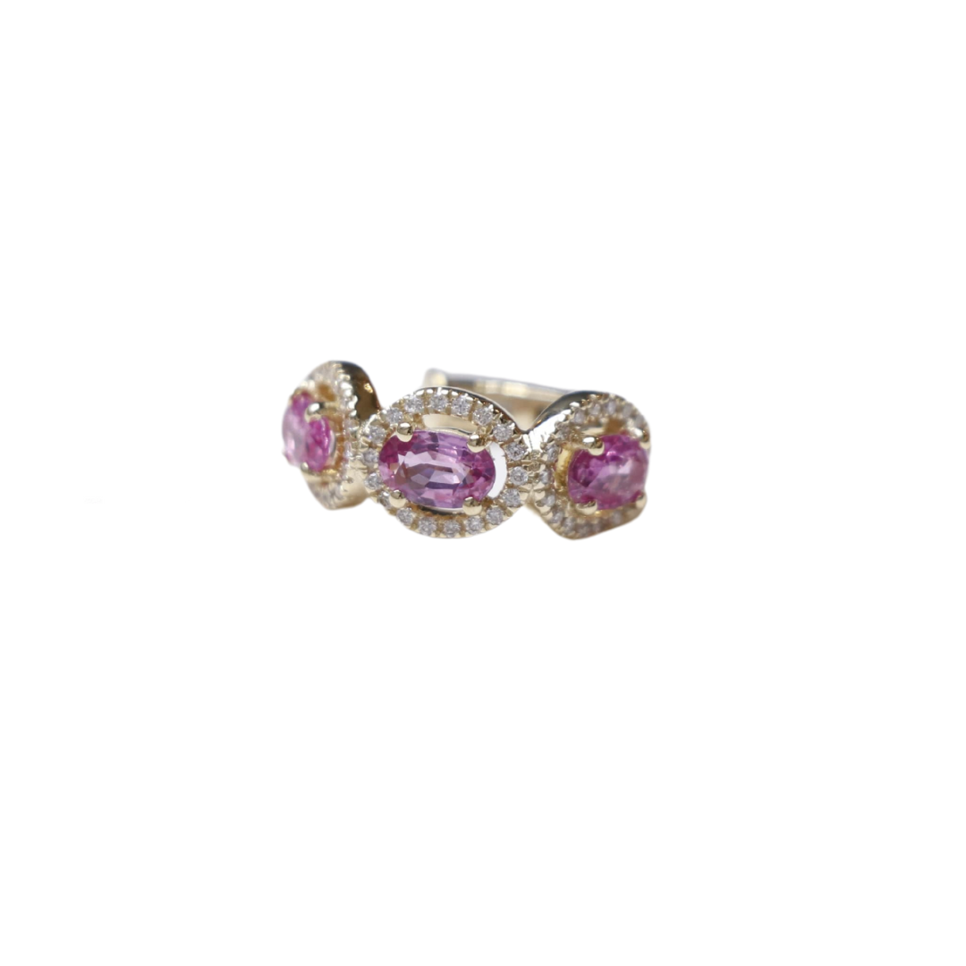 Pink Sapphire Diamond Ear Cuff