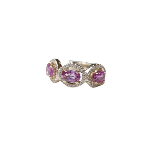 Pink Sapphire Diamond Ear Cuff
