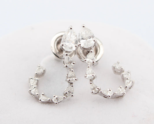 Snake Diamond Earrings 18k White Gold