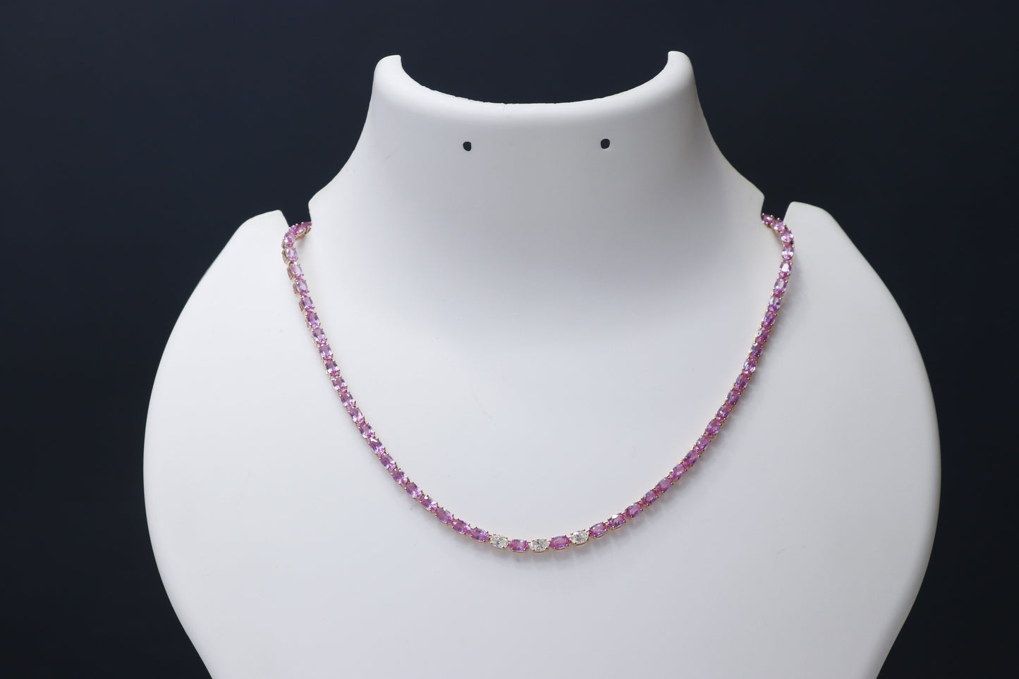 Diamond Pink Sapphire Necklace