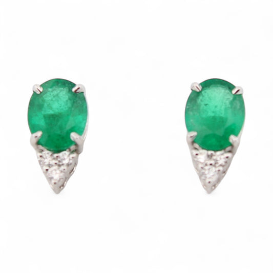 Earrings Emerald 18k White Gold 1.7 ct