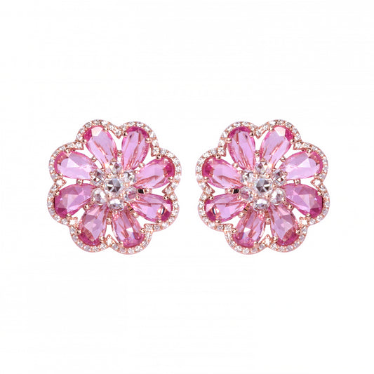 Pink Sapphire Diamond Earrings