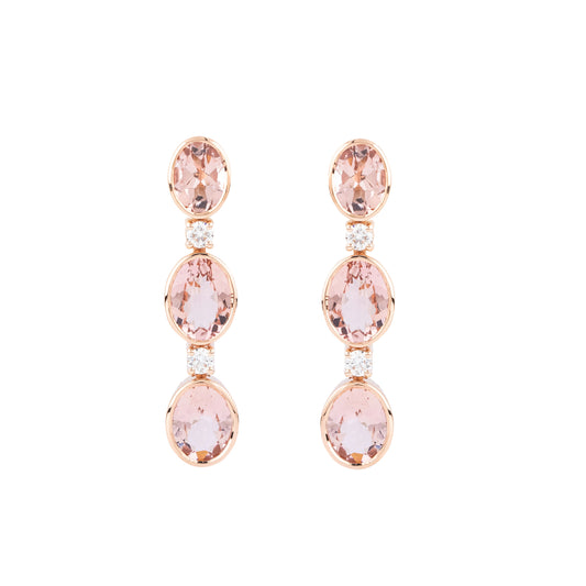 Diamond Morgonite Earings