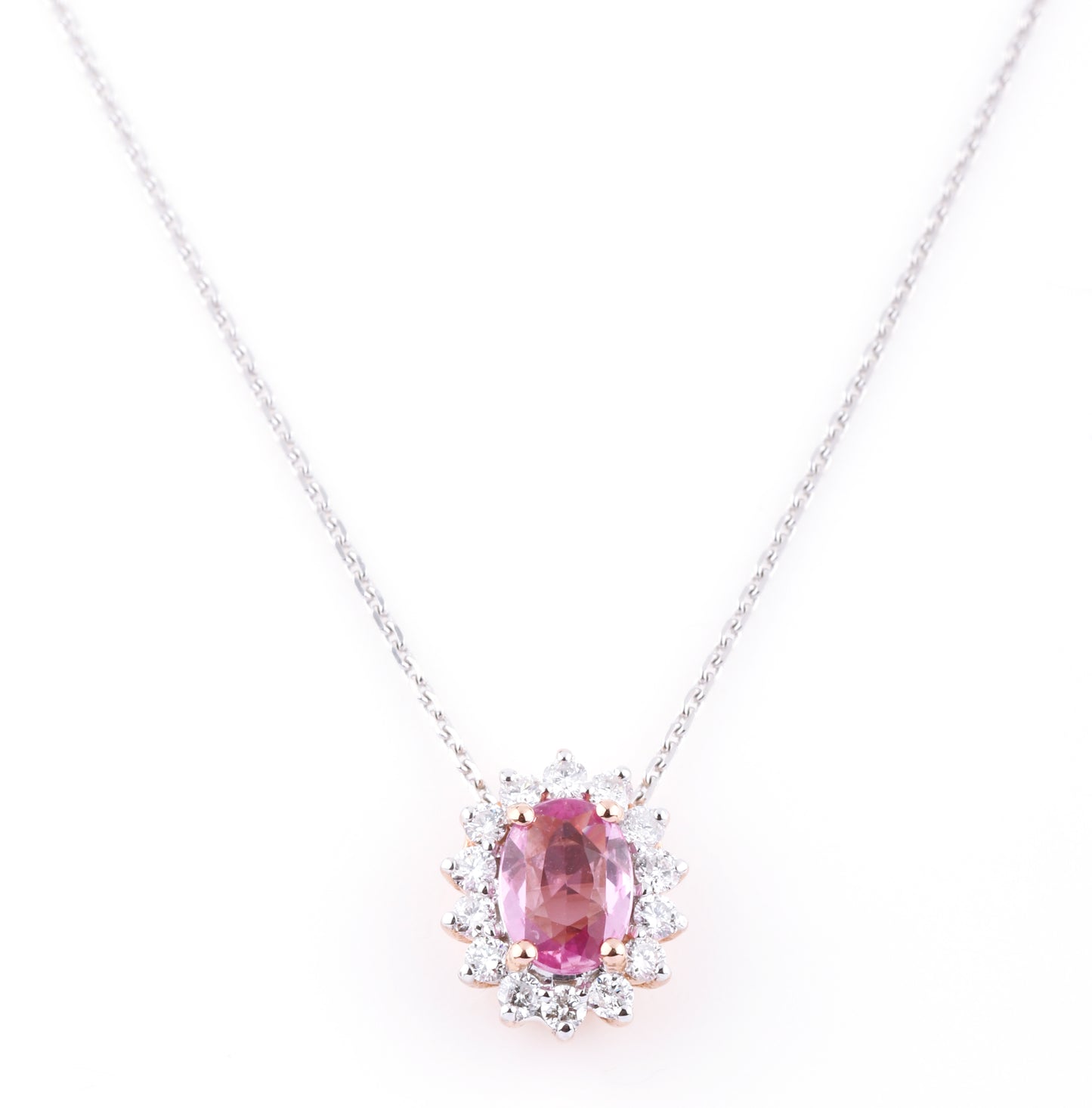 Diamond Pink Sapphire Necklace