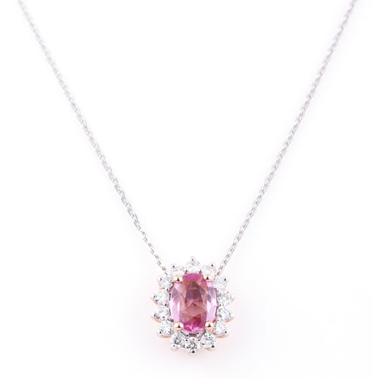 Diamond Pink Sapphire Necklace
