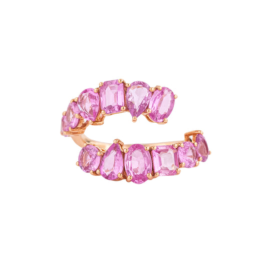Pink Sapphire Diamond Ring
