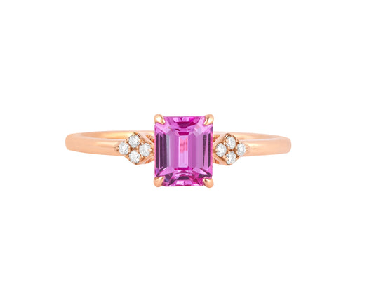 Diamond Pink Sapphire Ring