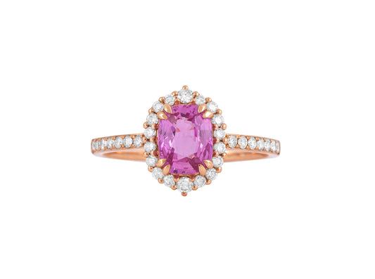 Diamond Pink Sapphire Ring