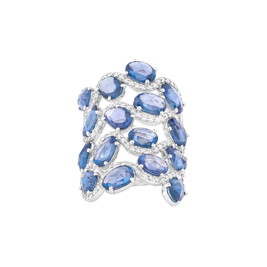 Blue Sapphire Diamond Ring
