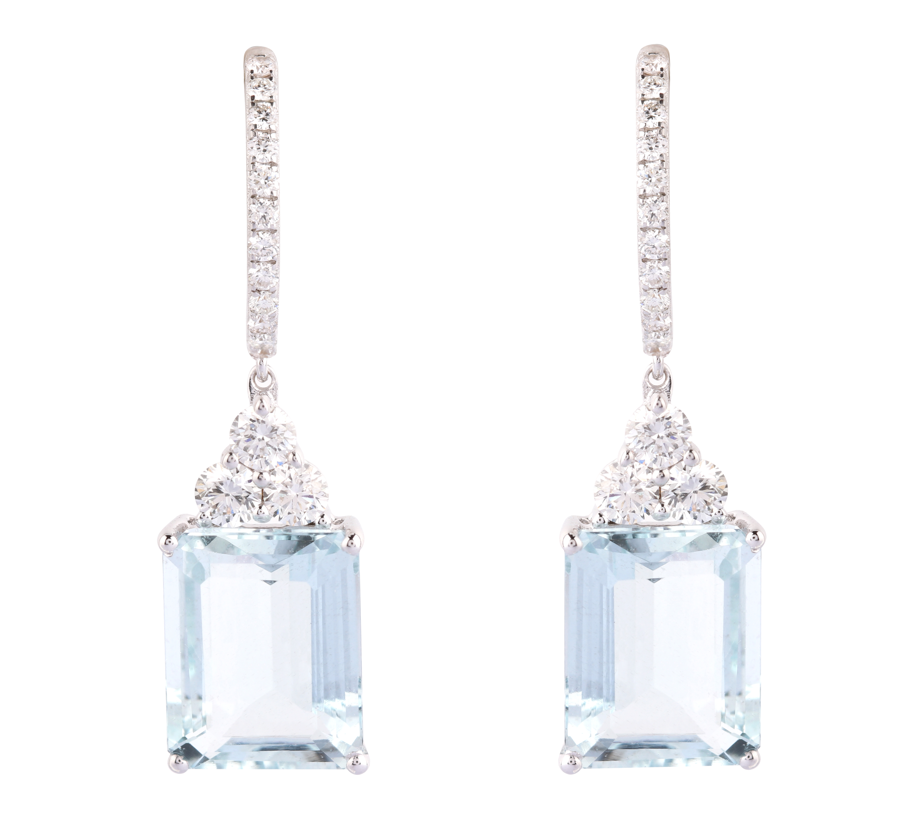 Aquamarine Diamond Earing