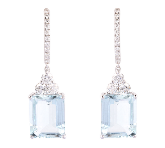 Aquamarine Diamond Earing
