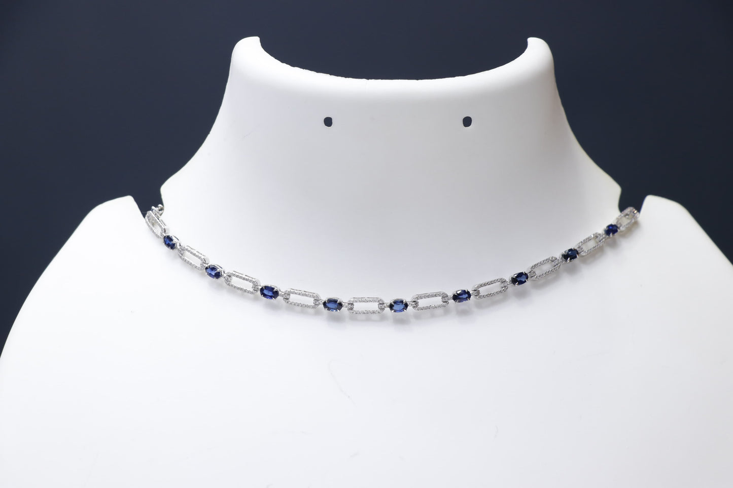 Blue Sapphire Diamond Necklace