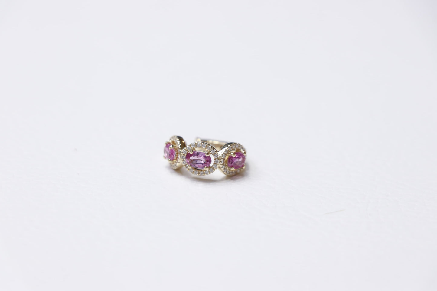 Pink Sapphire Diamond Ear Cuff