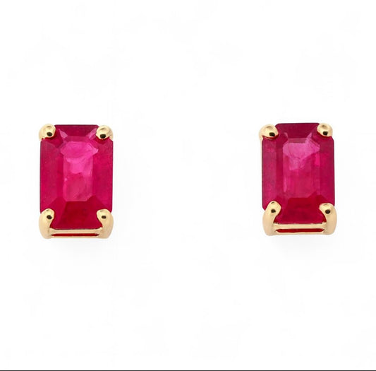 Earrings Ruby 18k Yellow Gold 1.13 ct