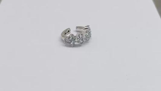 Ear Cuff Aquamarine 18k White Gold 0.75 cts